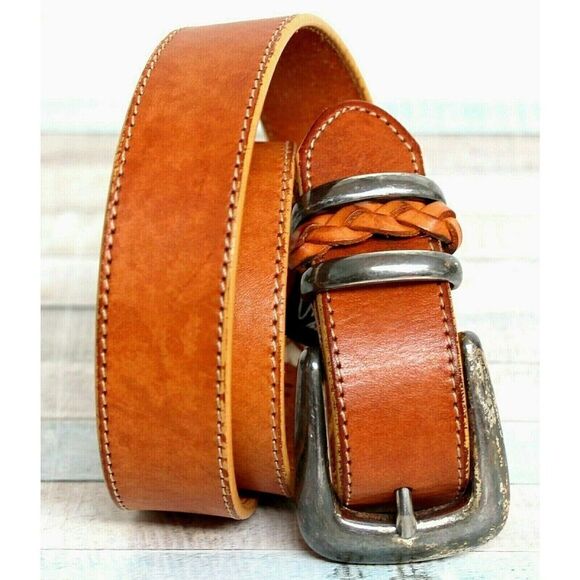 Brighton Accessories - Brighton TAN BROWN GENUINE LEATHER 1 1/8"Wd CASUAL DRESS WOMEN'S BELT S/M (59A